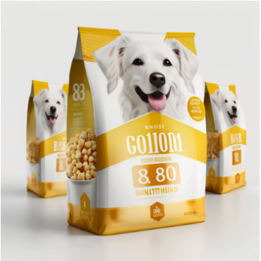 Custom Dog & Cat Food Packaging Bags Heat Seal Aseptic Stand-Up Eight-Side Sealed Zipper Top Aluminu